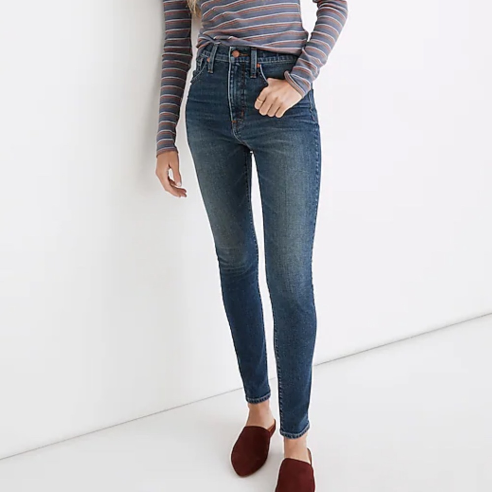 NWT Madewell 11" High-Rise Skinny Jeans Markland Wash Tencel Denim Size 28